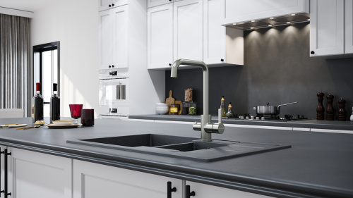 Смеситель для кухни Paulmark LOGAS Lo213021-NI на раковину никель - фото 2